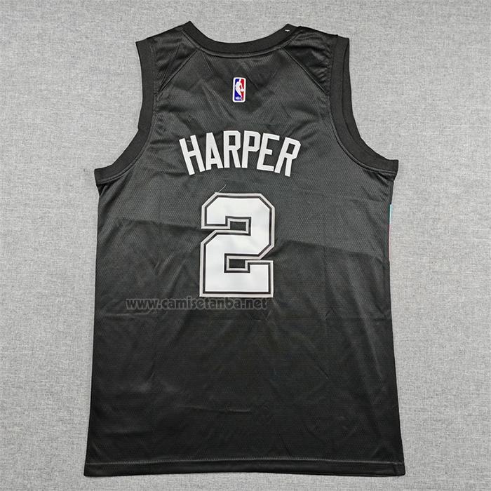 Camiseta San Antonio Spurs Dylan Harper NO 2 Ciudad 2025-26 Negro